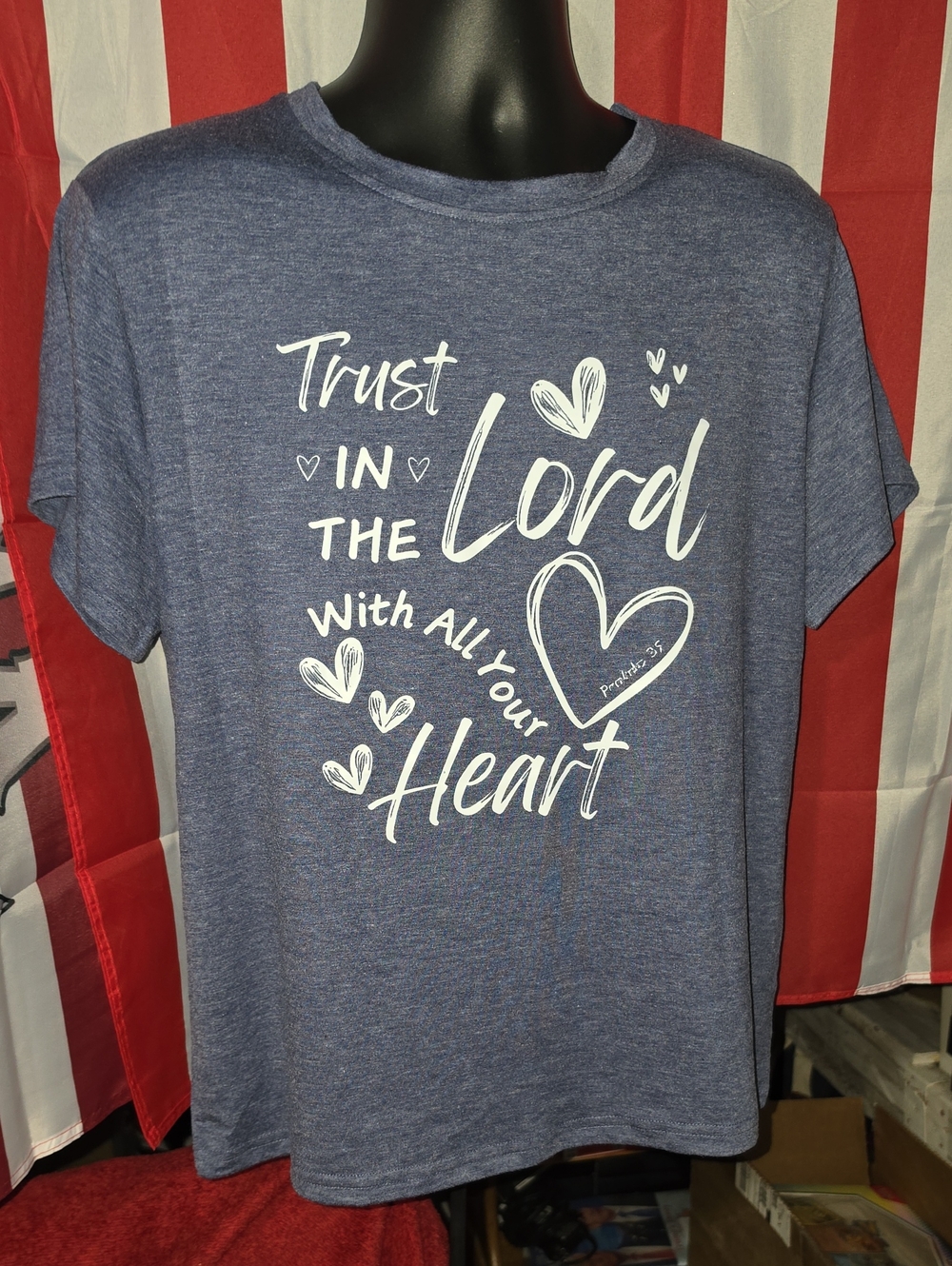 UNISEX T-SHIRT - Trust in the Lord' Short Sleeve Graphic Tee - Blue